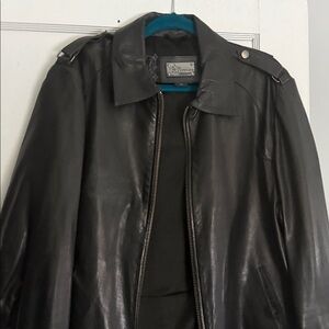 Mackage Shiny Black Leather Jacket